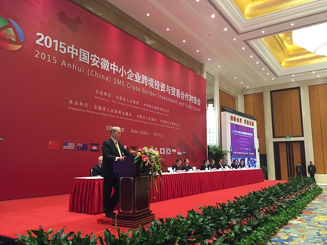 European Chamber Shanghai Vice-chair Delivery Speech in China (Anhui) SME Cross-border  Investment & Trade Event